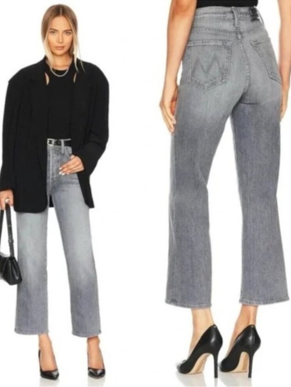 Mother the Rambler Ankle Wide Leg Jeans in Bars and Phrases Size 26